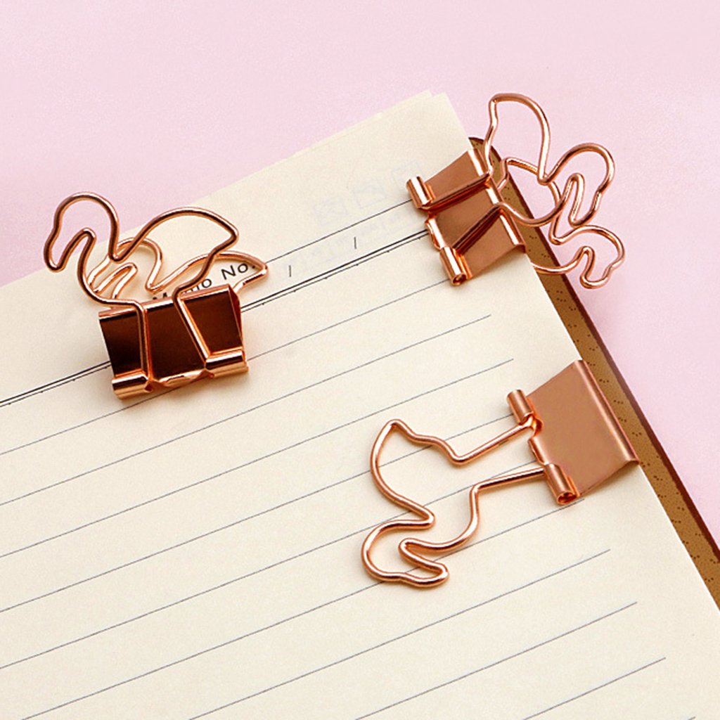 10 Set 10 Stück süße Flamingo-Metall-Klammern, Büroklammern