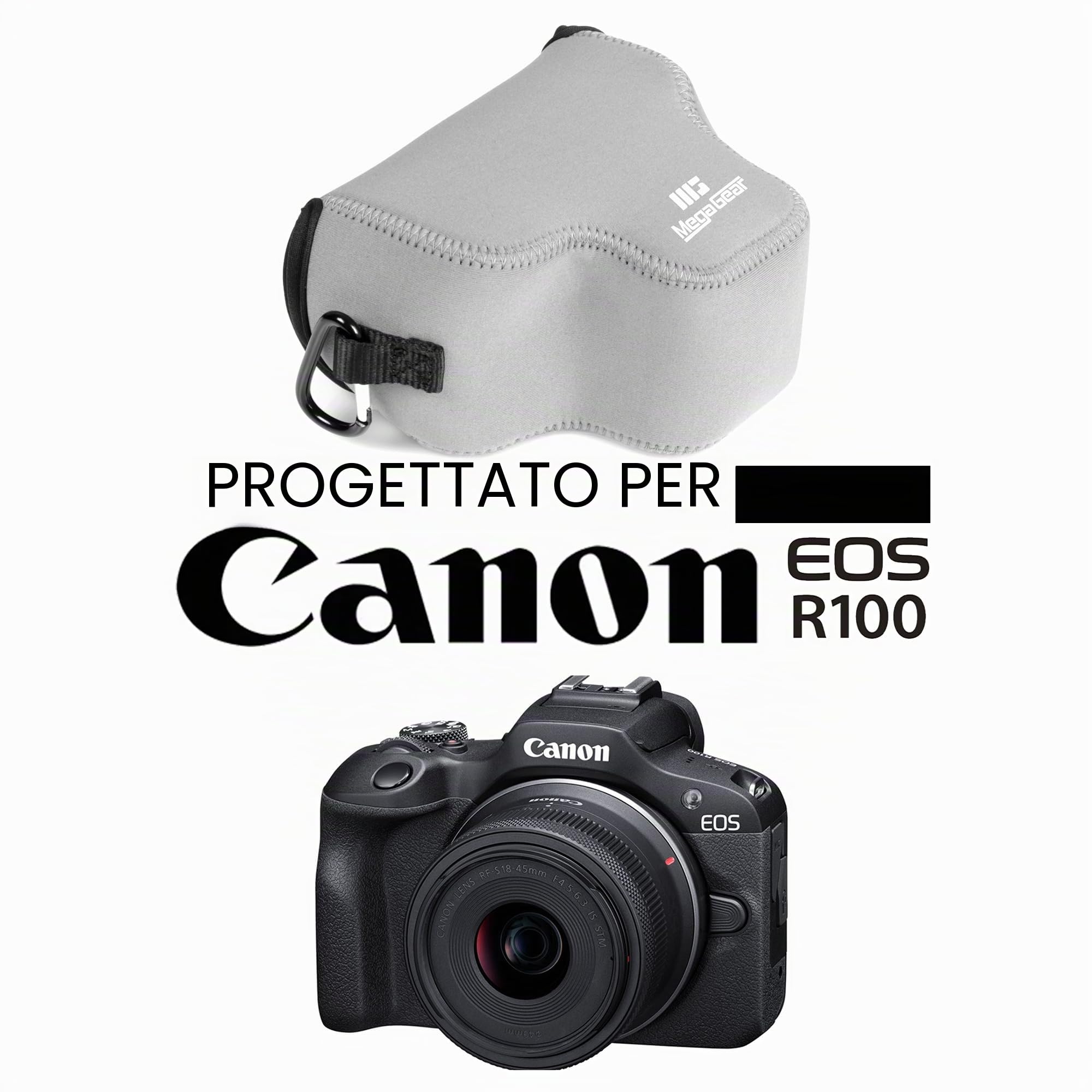 MegaGear Custodia in neoprene per fotocamera Canon EOS R100 (18-45 mm) - Custodia elegante e protettiva per fotografia digitale