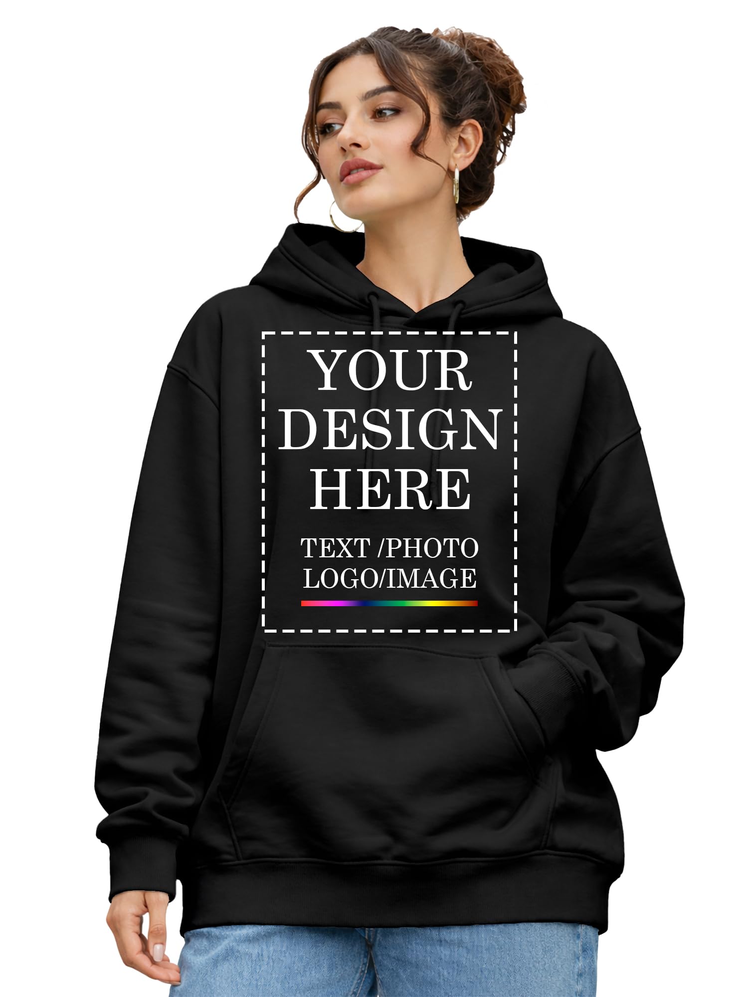 Women’s Oversized Personalized Hoodie Hooded Sweatshirt for Girls | Cotton Fleece Winter Pullover with Kangaroo Pocket-image-27