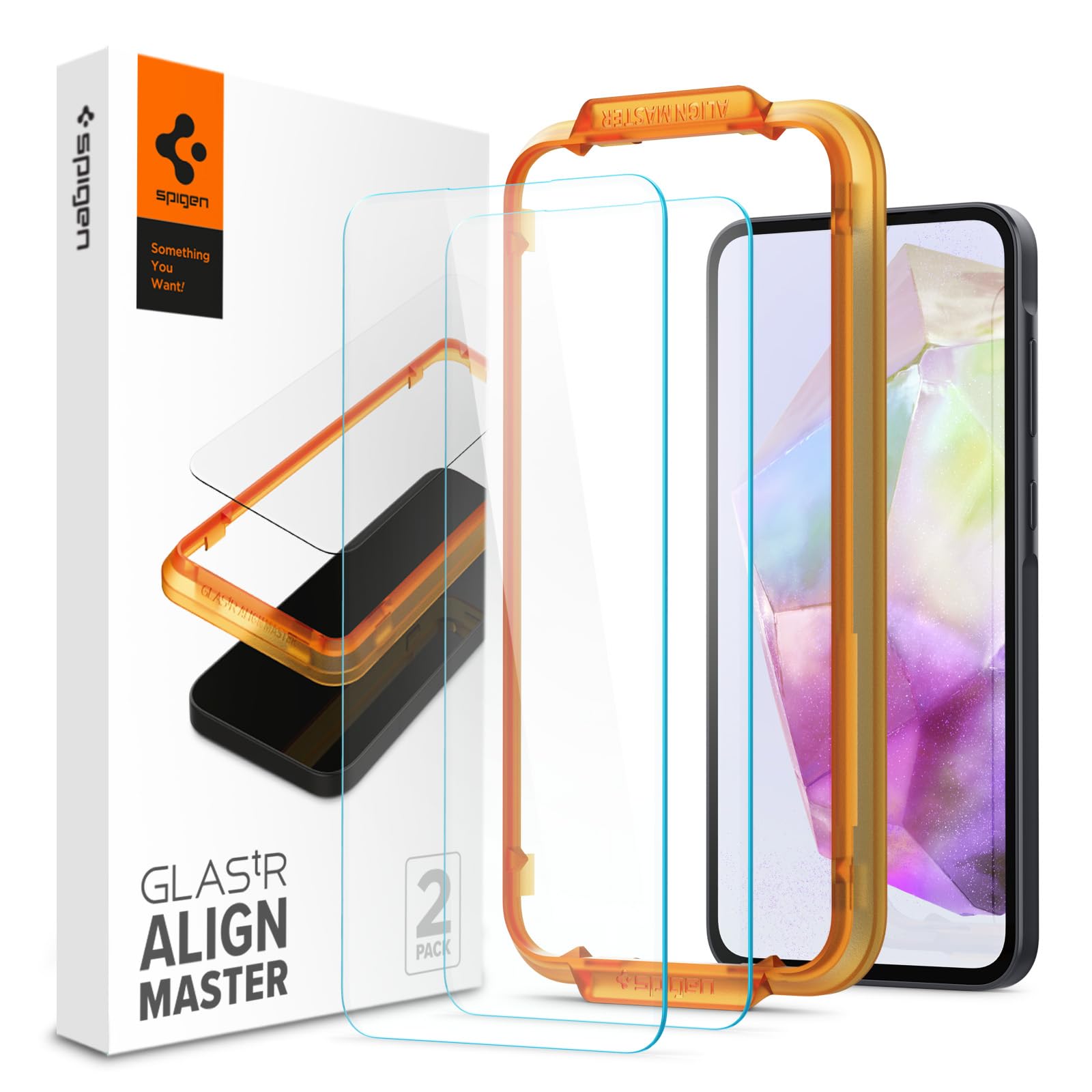 Spigen Alignmaster Tempered Glass Screen Protector Guard For Galaxy A35 5G - 2 Pack (B0CWJ67BF3) Amazon Price History, Amazon Price Tracker