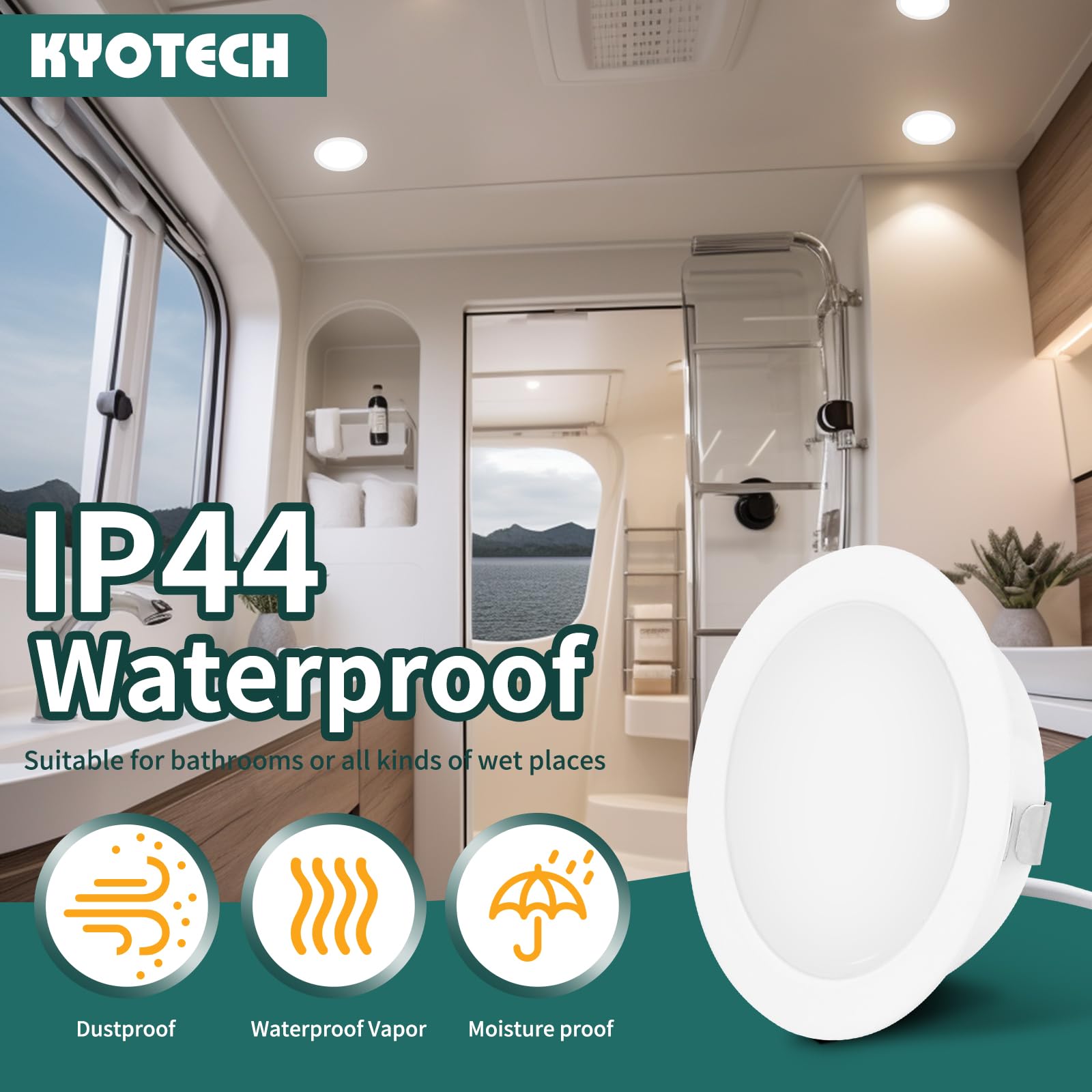 luminaires pour meuble 230V, 3.5W LED IP44 G4 20mm spots encastrables pour meuble plat 3 températures de couleur 3000k/4000k/6000k hotte de cuisine, spot encastrable salle de bain (Blanc, Set de 3 )