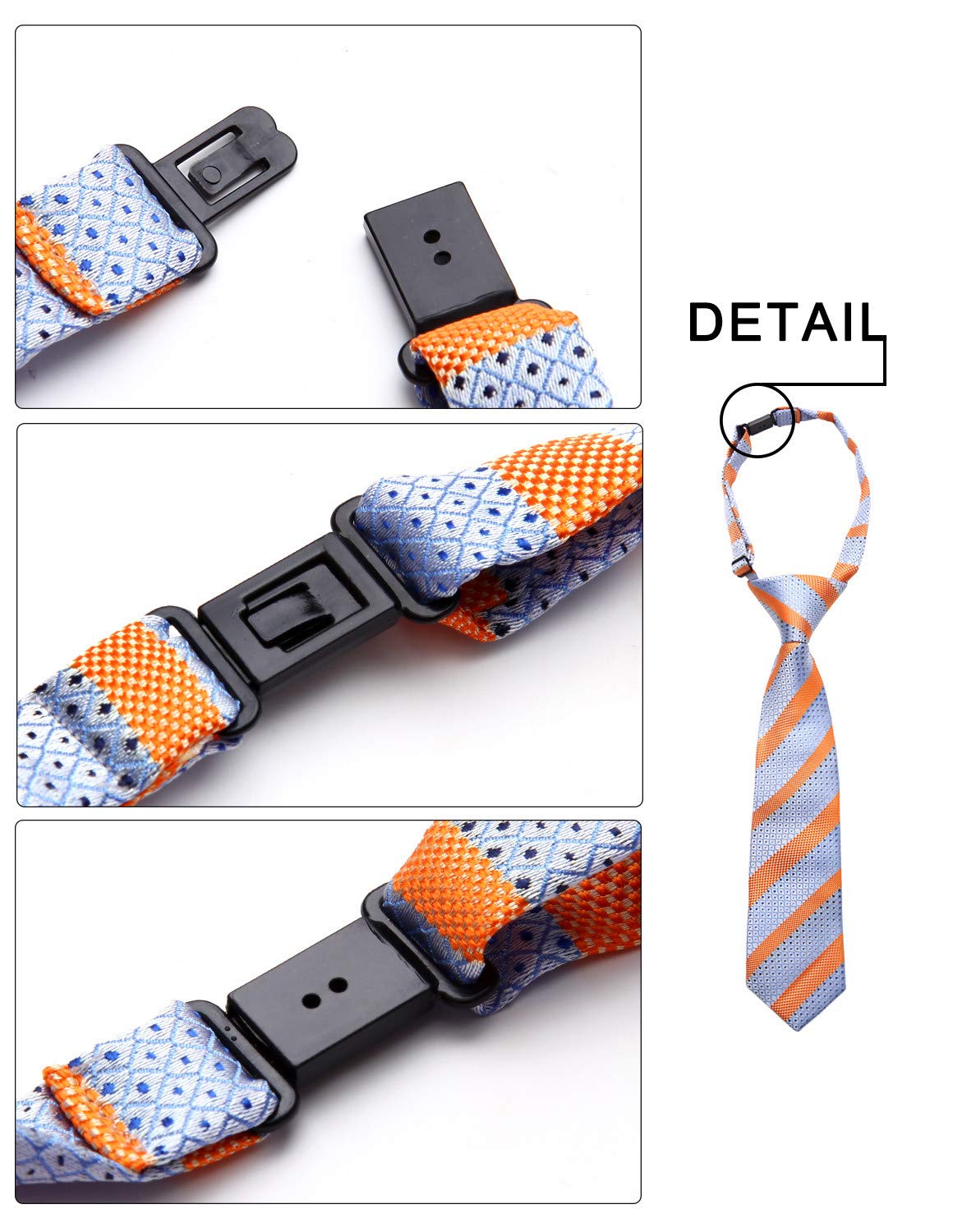 HISDERN Nino Pre-atado Corbata tejida Corbata De Panuelo para ninos escuela nino Lazo padre-hijo Set de bolsillo cuadrado