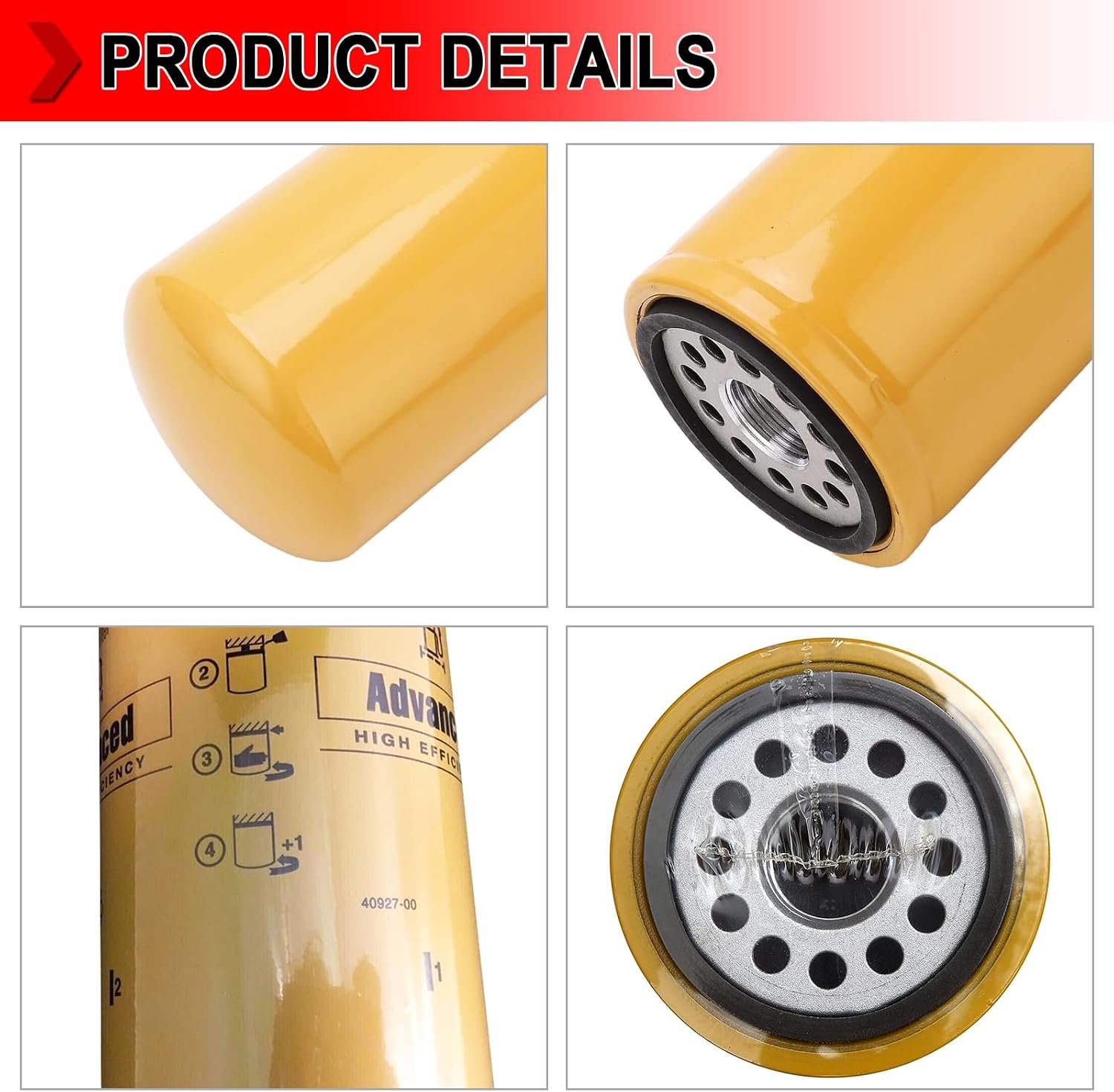 1R-0749 Fuel Filter Fit for Diesel Engines C-10/12/13/15/16, Fit for Caterpillar CAT Excavator 3176 3304 3406 3408 3412, Replaces # LFF5823B LFF2749 308-9679 33674 FF5264, Pack of 1