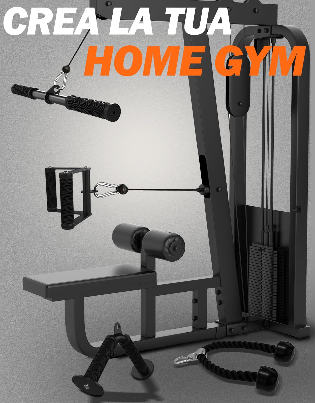 Fitarc Set di accessori per macchina da palestra e allenamento a casa, accessori pulldown LAT con impugnature antiscivolo, nero
