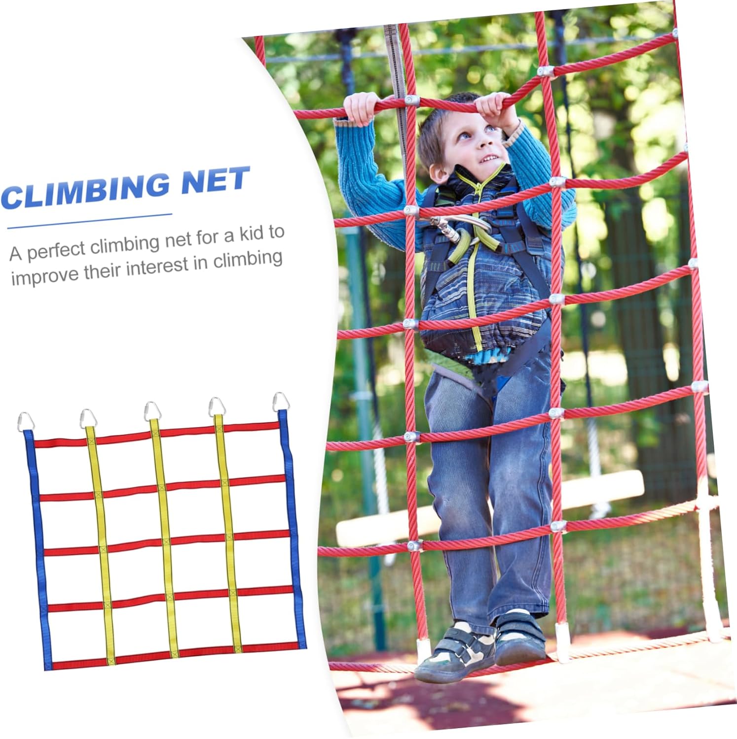 Climbing Cargo Net for Boys and Girls Nets for Boys and Girls Adventure Plaything Fun Rainbow Design