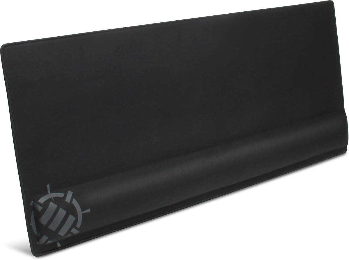 XXL Large Mouse Pad for Desk with 2XL Ergonomic Memory Foam Wrist Rest Support (31.5 x 13.78 x 1 inches) - Desk Pad with Anti-Fray Stitching & Soft Cushion Mat Surface, Designed in the U.S.