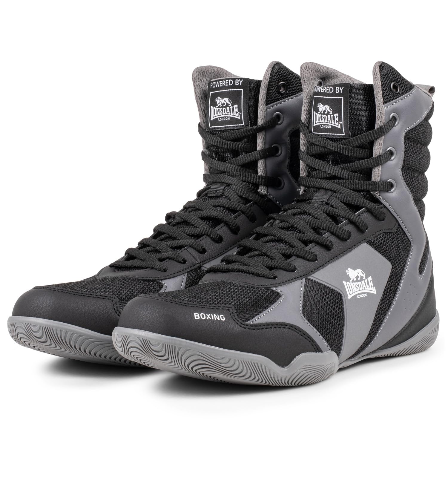 Lonsdale Heskin unisex-adult boxing shoes 43 EU Black / grey / white
