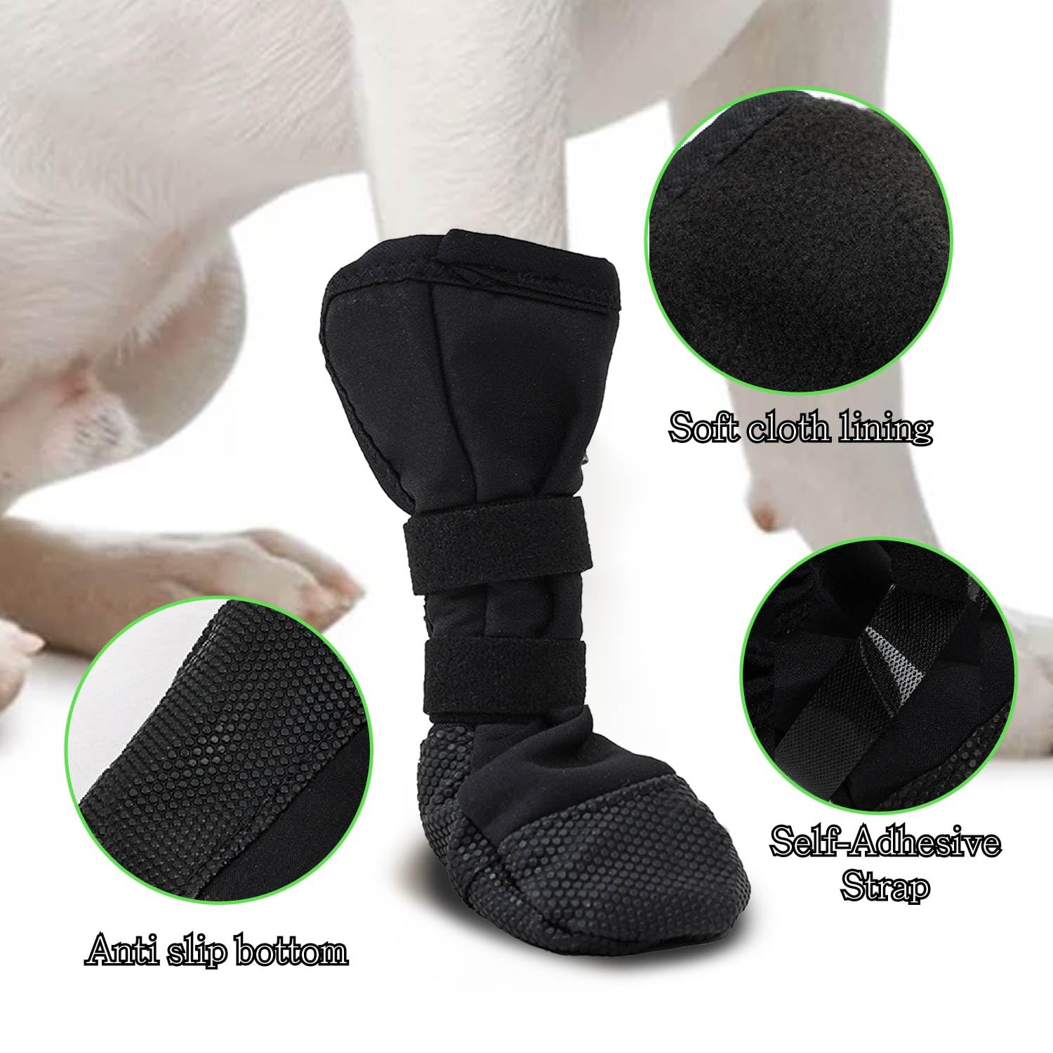 Dog Paw Wound Recovery Boot, Lick-Proof Protection, Non-Slip Pet Shoe with Self-Adhesive Strap, Soft Protector for Medium to Large Dogs, 2PCS (L) - image 3