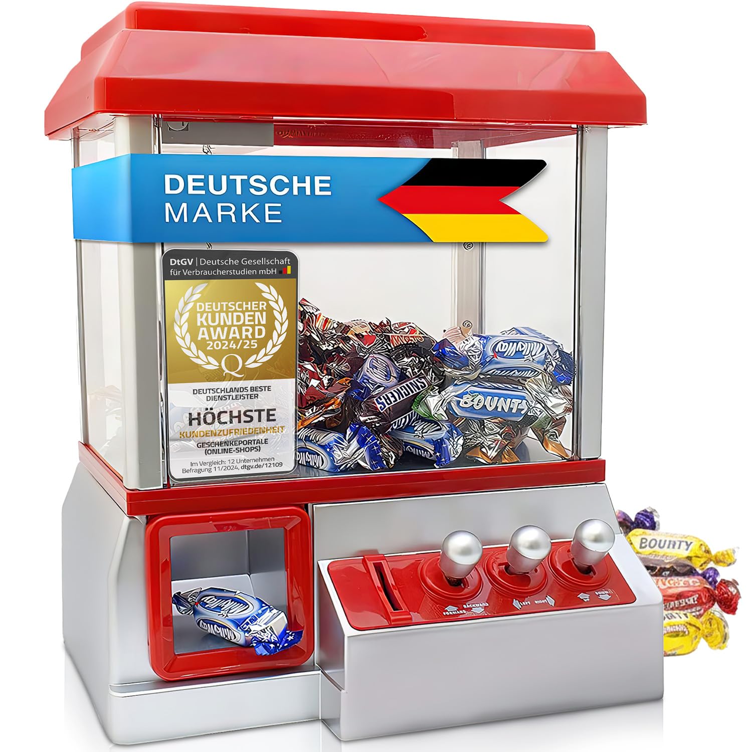 Candy Grabber Süßigkeitenautomat Süßigkeiten Greifautomat Greifer Spielautomat rot