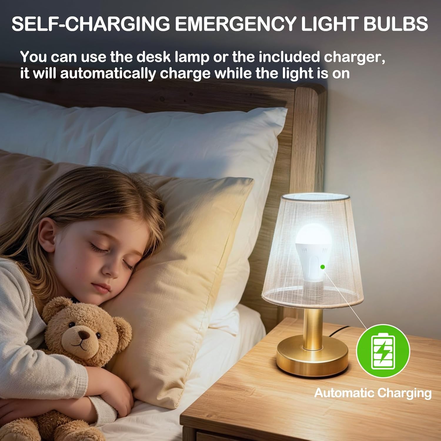 6 Pack Emergency Rechargeable Light Bulbs,Battery Operated Backup Light Bulb for Lamps E26 9W 6500K Daylight,A19 Emergency LED Bulbs for Home Power Outage Hurricane,Blizzard,Camping