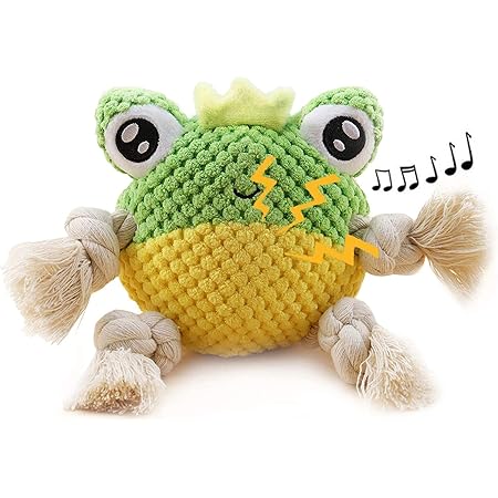 Amazon 犬 おもちゃ 音の出る 噛むおもちゃ かわいいカエルとカニのぬいぐるみ ストレス解消 運動不足 カエル Hjklmm ペット用品 通販