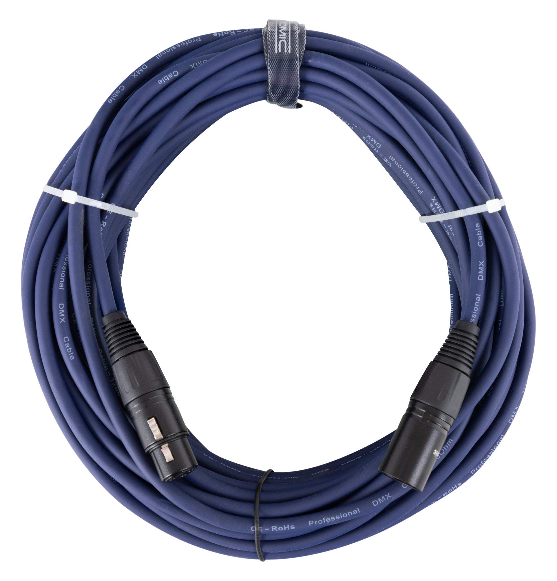 Pronomic Stage DMX3-20 Cavo DMX 20 Metri (per cablaggio effetti luce, contatti dorati, colore guaina: blu, XLR maschio a XLR femmina)