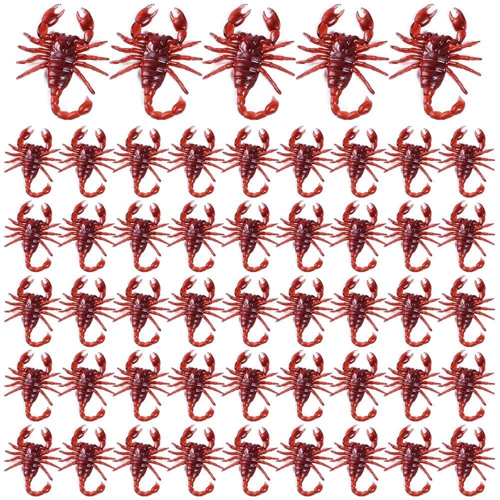 Luxylei Simulation Scorpion Model 50Pcs Realistic Artificial Scorpion Prop Lifelike Creeping Animal Model Halloween Prank Props