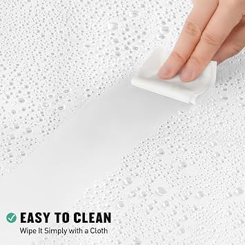MitoVilla White Peva Shower Curtain Liner, Simple Plastic Shower Curtains Liner for Modern Neutral Hotel Bathroom Decor, Waterproof Bathroom Shower Liner, 72 W x 72 H