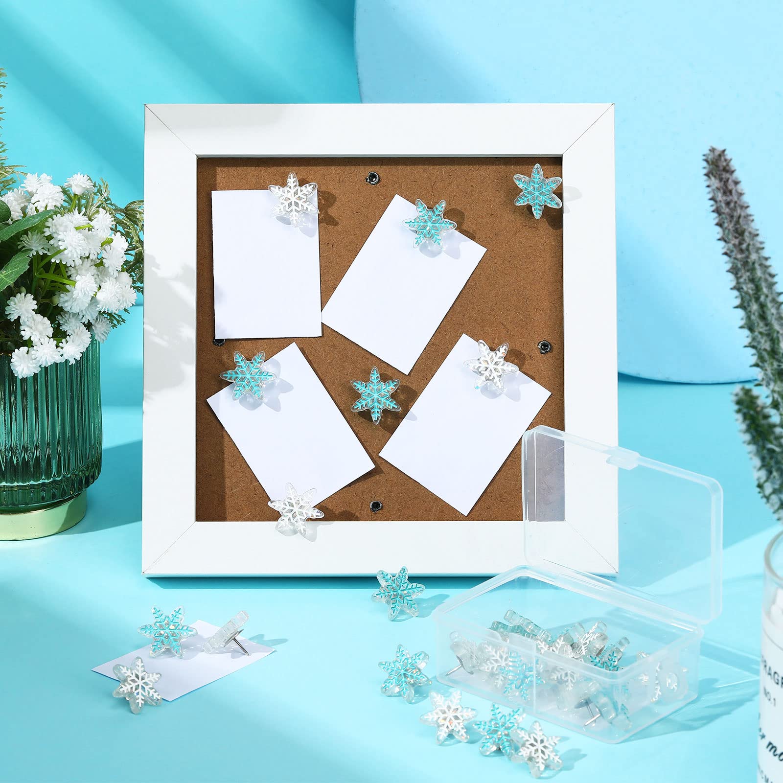30 Stück Weihnachts-Schneeflocken-Reißzwecken – Dekorative Stecknadeln Für Pinnwand & Korktafel