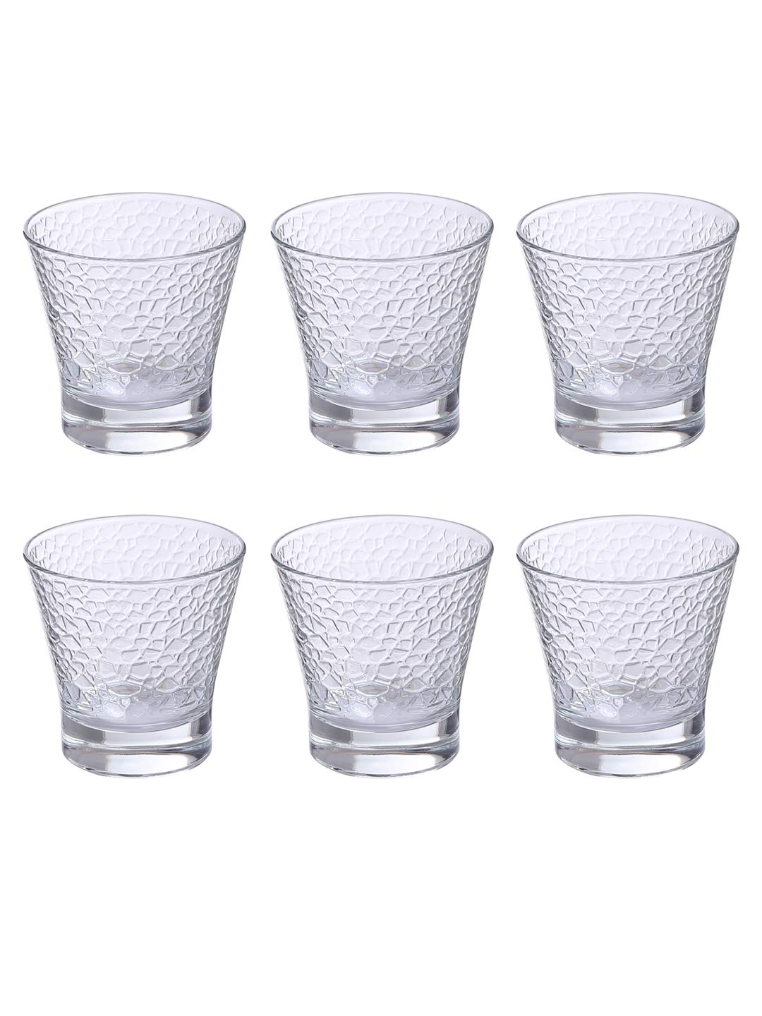 Uniglass Rome Whiskey Glass Lead Free 240ml Transparent Set of 6