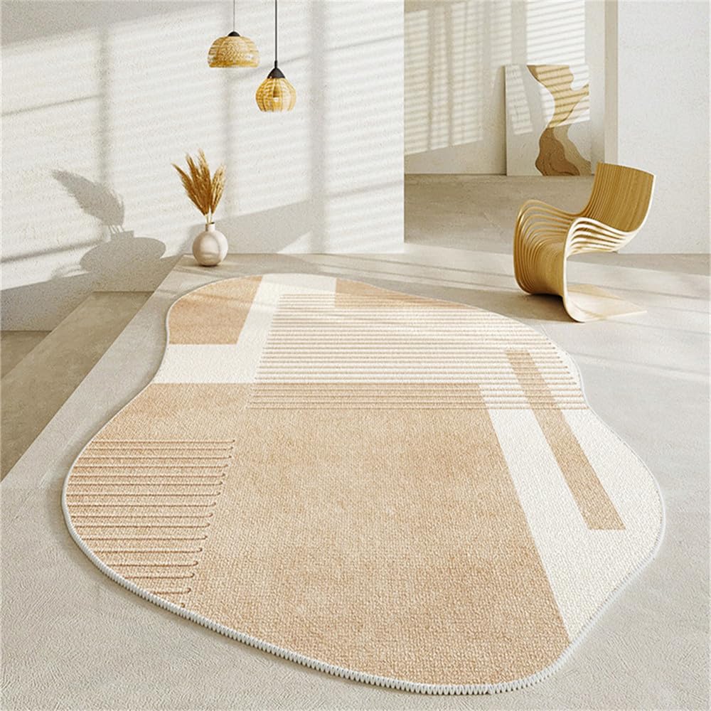Verdickte Anti-Rutsch-Matte für die Garderobe, helle Wohnzimmerdekoration, geformter Teppich, unregelmäßige Teppiche für Schlafzimmer, Zuhause, waschbarer Teppich, A, 160 x 230 cm