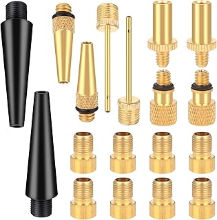 18PCS Bike Valve Adapter Bicycle Tire Pump Adapter Bicycle Presta and Schrader Valve Adapter Bike Pumps Accessories Pump Tools Air Pump Needle Bike for Bikes Tire Inflator Air Pump Compressor