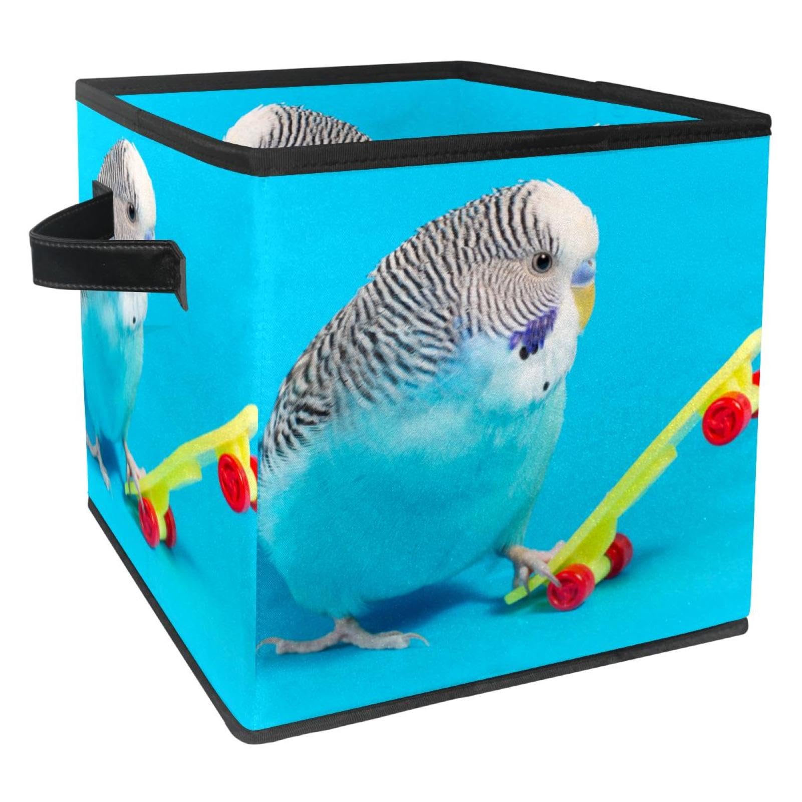 Boîte de rangement pliable en tissu cube avec poignées pour vêtements et placard