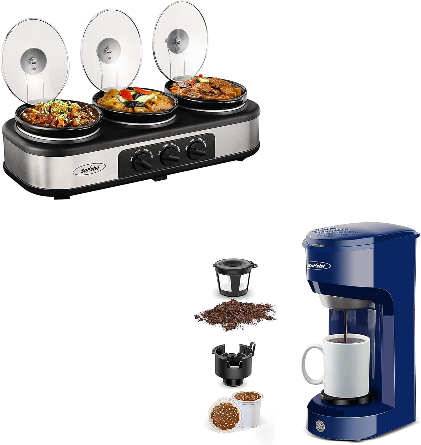 Sunvivi Single Serve Coffee Maker for Single Cup Pods