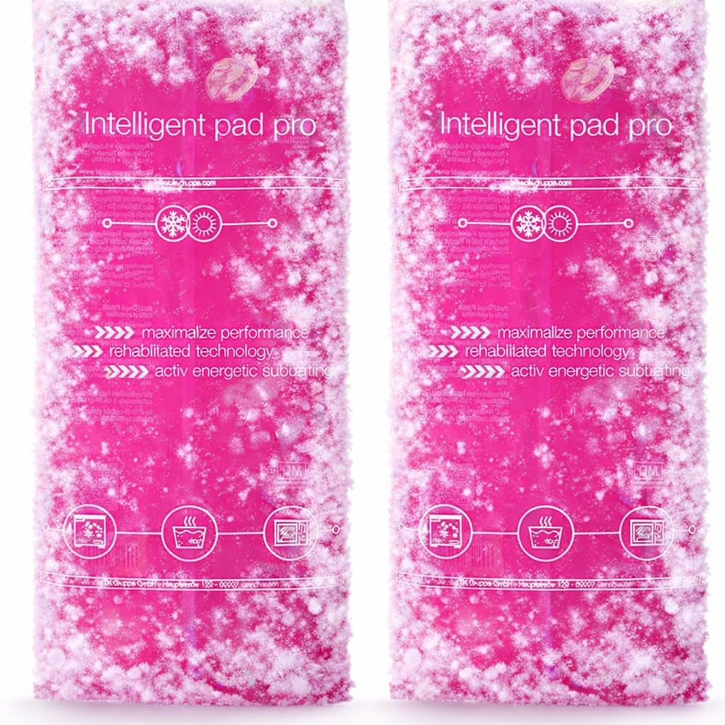 TK Gruppe Timo Kingler Set de almohadillas refrigerantes - MADE IN GERMANY - compresas de gel frío, pequeña & grande almohadilla térmica & cold packs - almohadilla refrigerante (2x Rosa - 29x12 cm)
