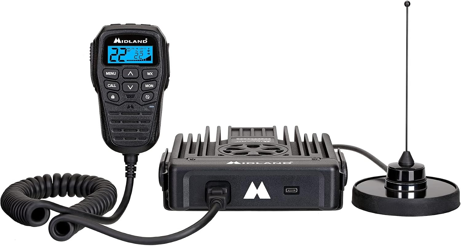 Midland MXT575 GMRS Radio with NOAA & MXTA26 6dB Gain Antenna – Repeater Capable, Long Range, Perfect for Overlanding & Ranch Use
