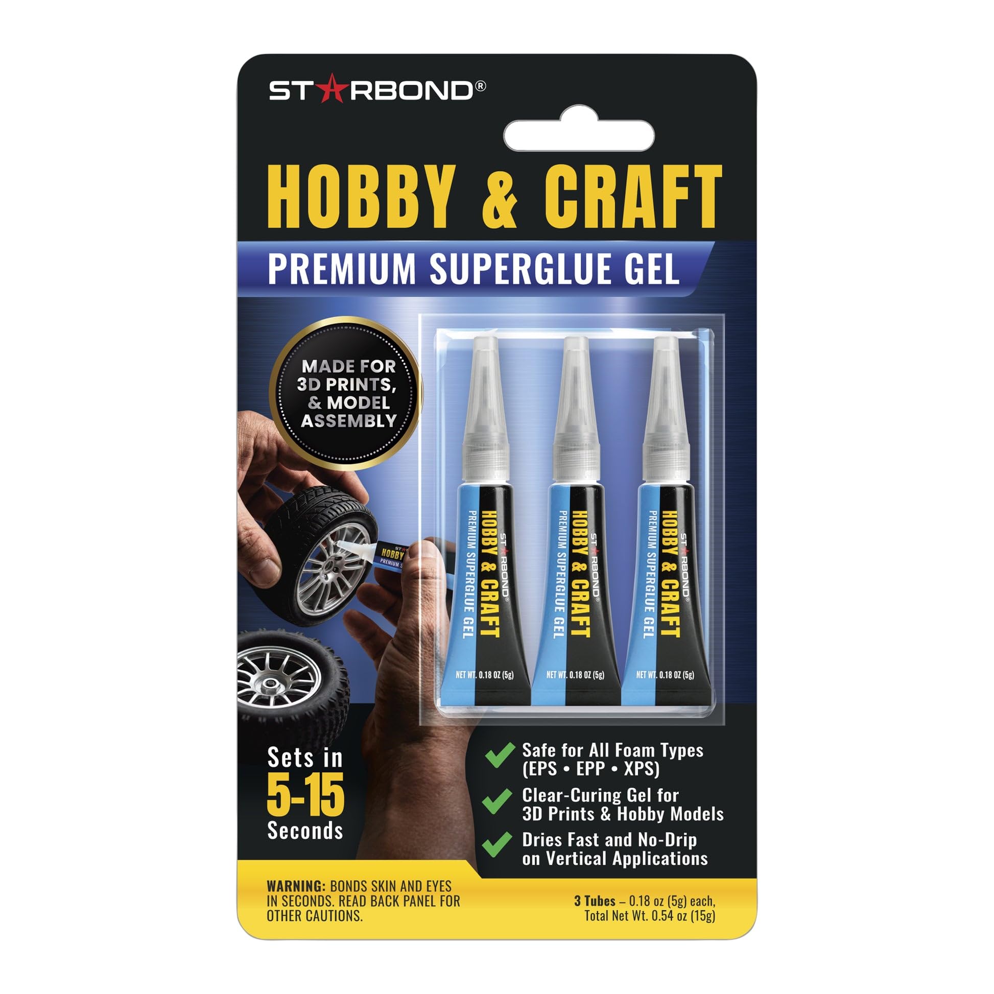 Starbond MECA Gel Super Glue – Foam Safe, Odorless CA Gel Glue, No-Drip Formula for Vertical Surfaces – Cyanoacrylate Adhesive for Hobby, Craft, Model Kits & General Repair
