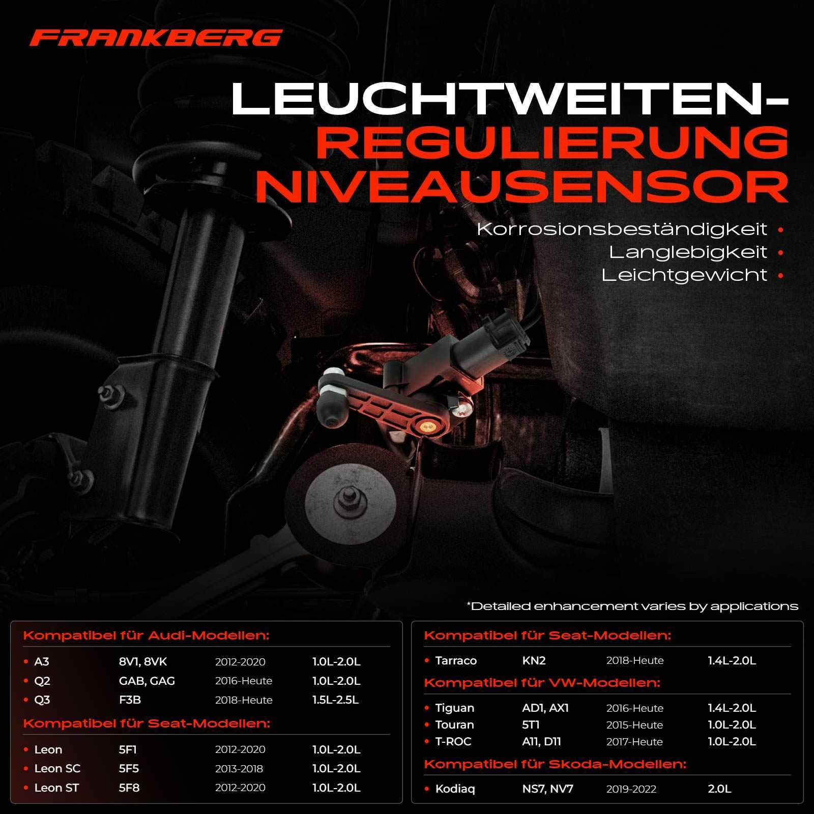 2x Niveausensor Leuchtweitenregulierung Vorne Links Rechts