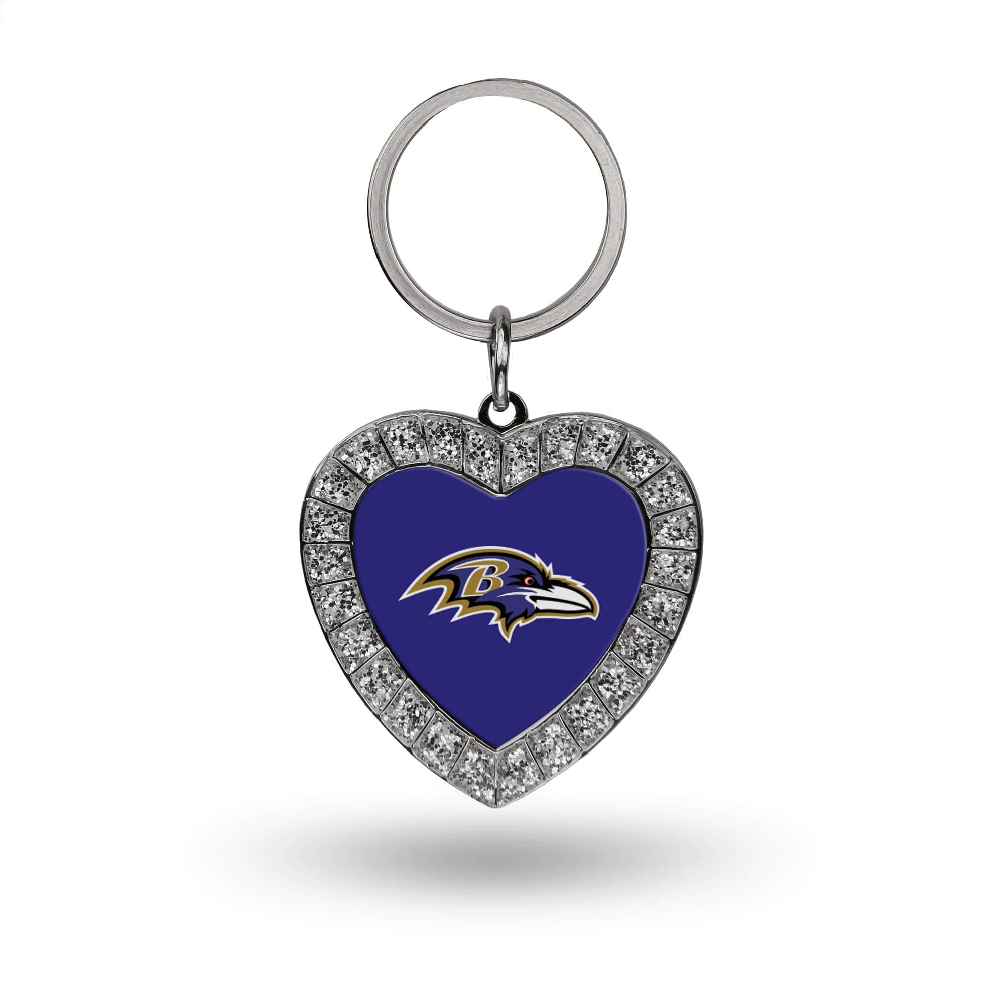 Rico Industries NFL Football Rhinestone Heart Keychain - Great Accessory