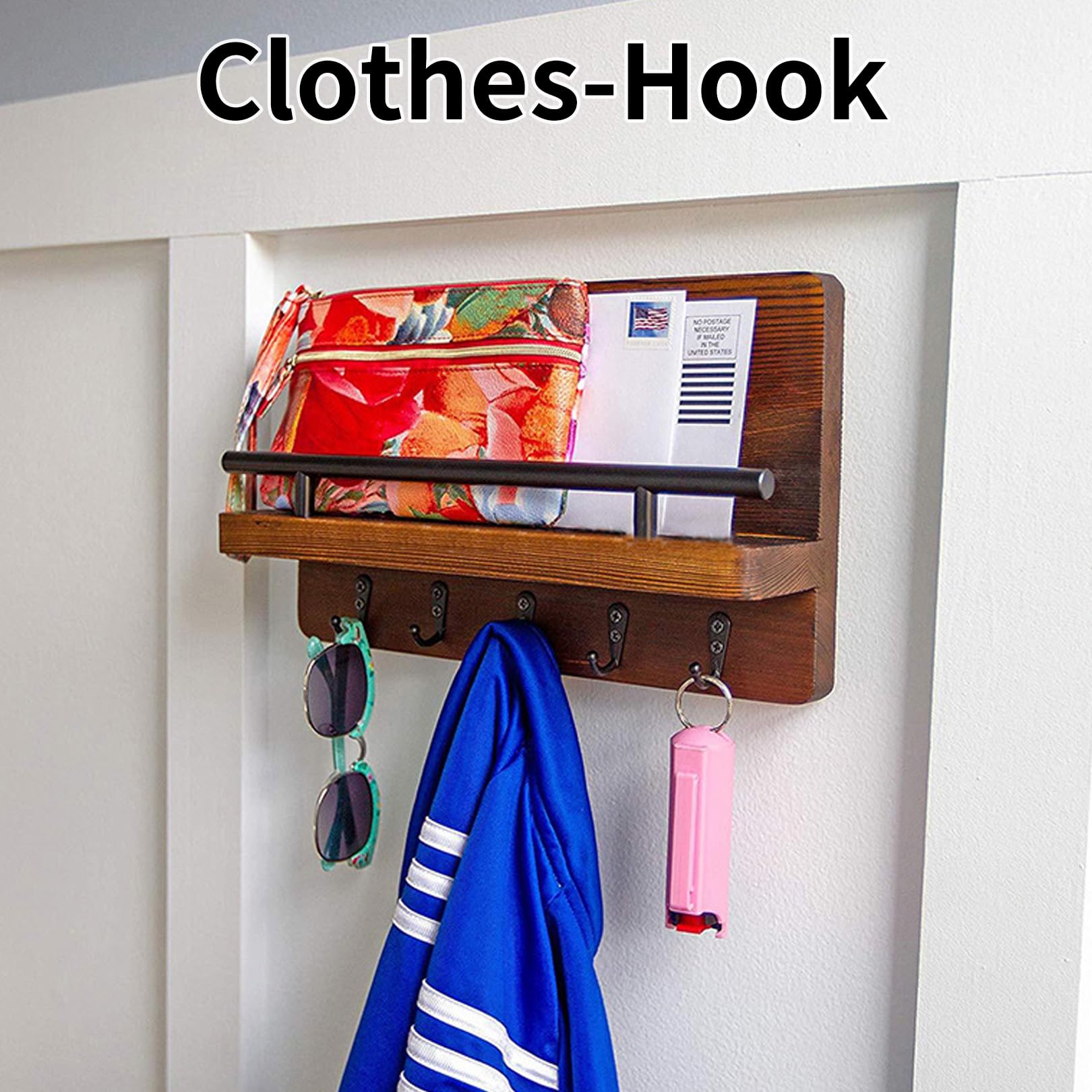 14 Pcs Coat Hooks,Wall Hook Black Metal Hanging Clothes Screw in Hat Key Mounted Single Cupboard Door Robe Modern Ornament Decorative Display Mountable Screws,for Hang in Bedroom Bathroom Kitchen - Image 4