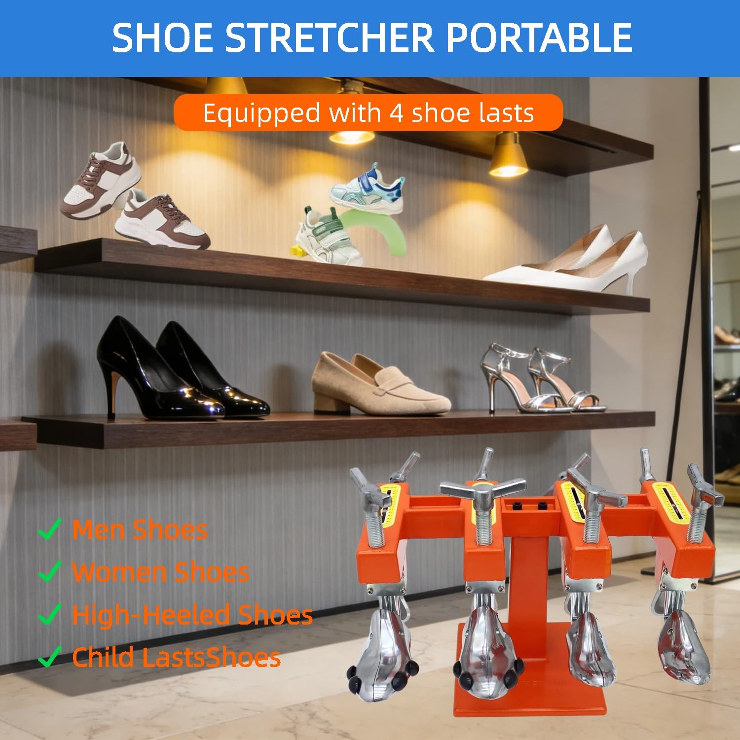 Extensor de zapatos portátil, elástico en 2 direcciones para zapatos ajustados, botas y tenis, herramienta de ajuste cómodo para pies anchos