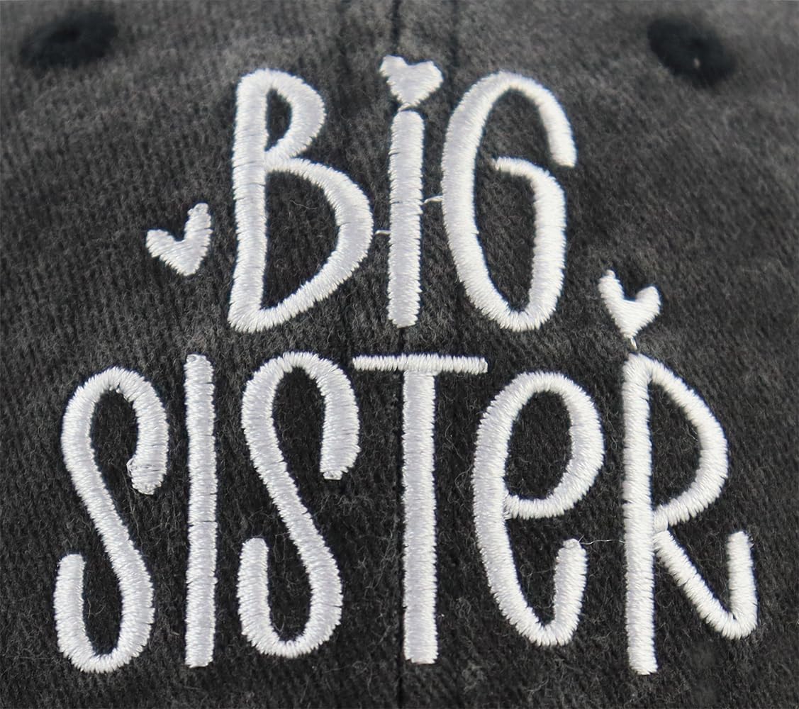 KKMKSHHG Big Sister Hats for Girls Age 3-10 Years Old, Funny Adjustable Embroidered Cotton New Big Sister Baseball Cap