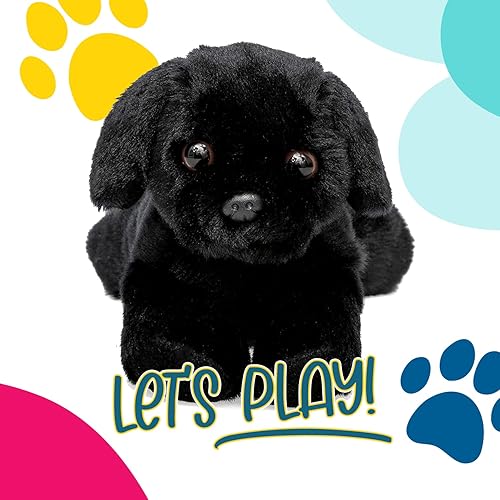 Miniatura 5 de Jolitee Juguete de peluche para perros negros para niños Labrador Retriever de peluche - Animal de peluche para perro negro Labrador pequeño