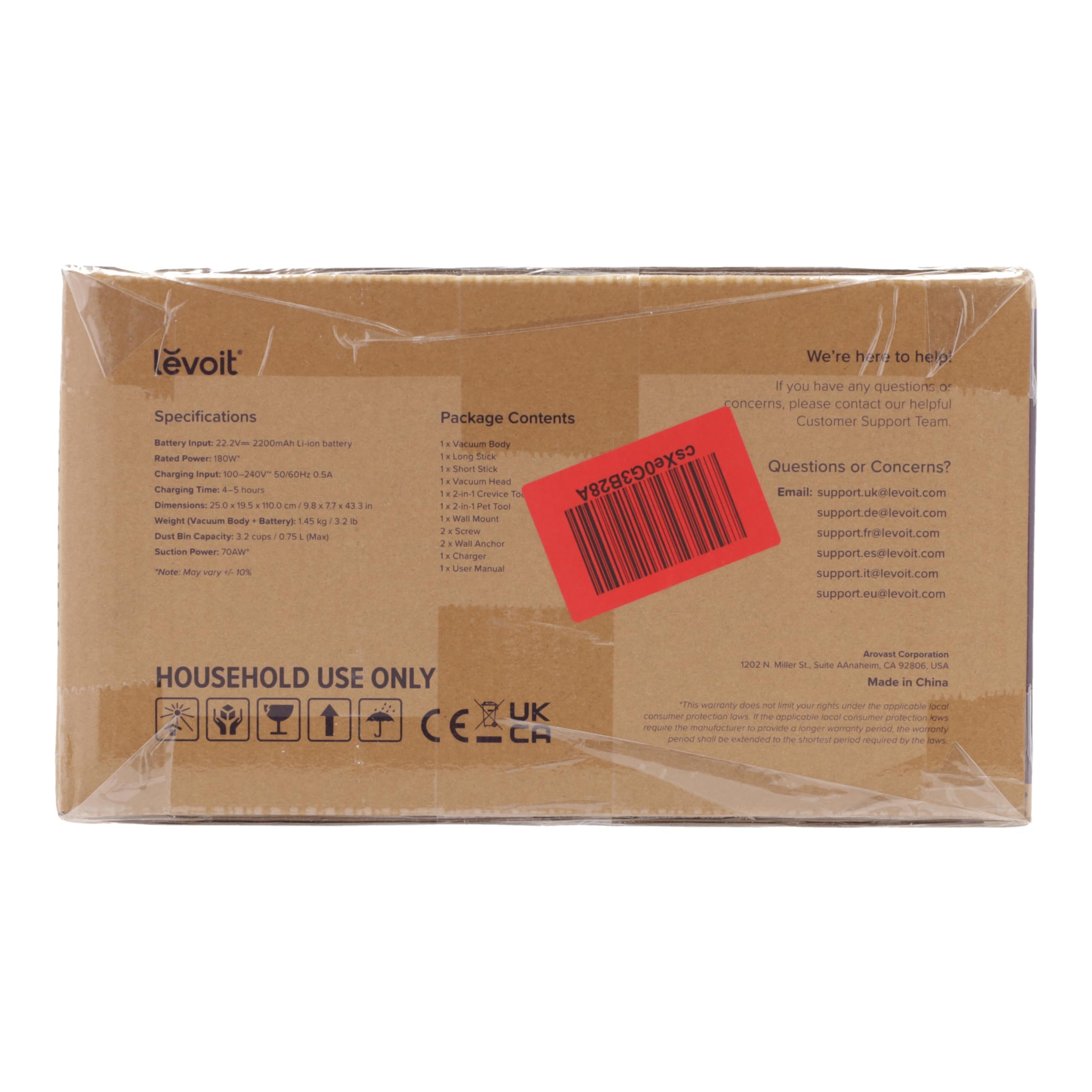 Levoit - Akku Staubsauger - Laufzeit für 75㎡ - Staubsauger Kabellos - 4-in-1 Vacuum Cleaner - 99,9 Prozent Filterleistung - Anti Tangle -Für Tierhaare/Teppiche/Hartböden/Auto - LVAC-200