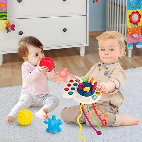 Miniatura 3 de Juguetes Montessori sensoriales para bebés de 6 a 12 a 18 meses, bolas sensoriales para bebés de 0 a 6 meses, juguete de viaje para el desarrollo de