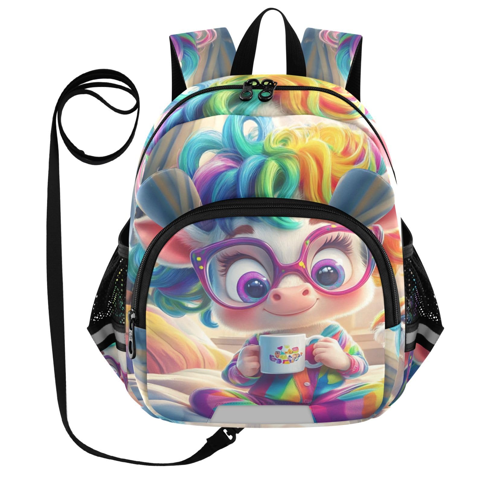 Cartoon Cow Puppy Toddler Harness Backpack for Boys Girls 3-6 Years Kids Backpack with Anti Lost Safety Leash Child Leash Backpack for Preschool Travel Walking