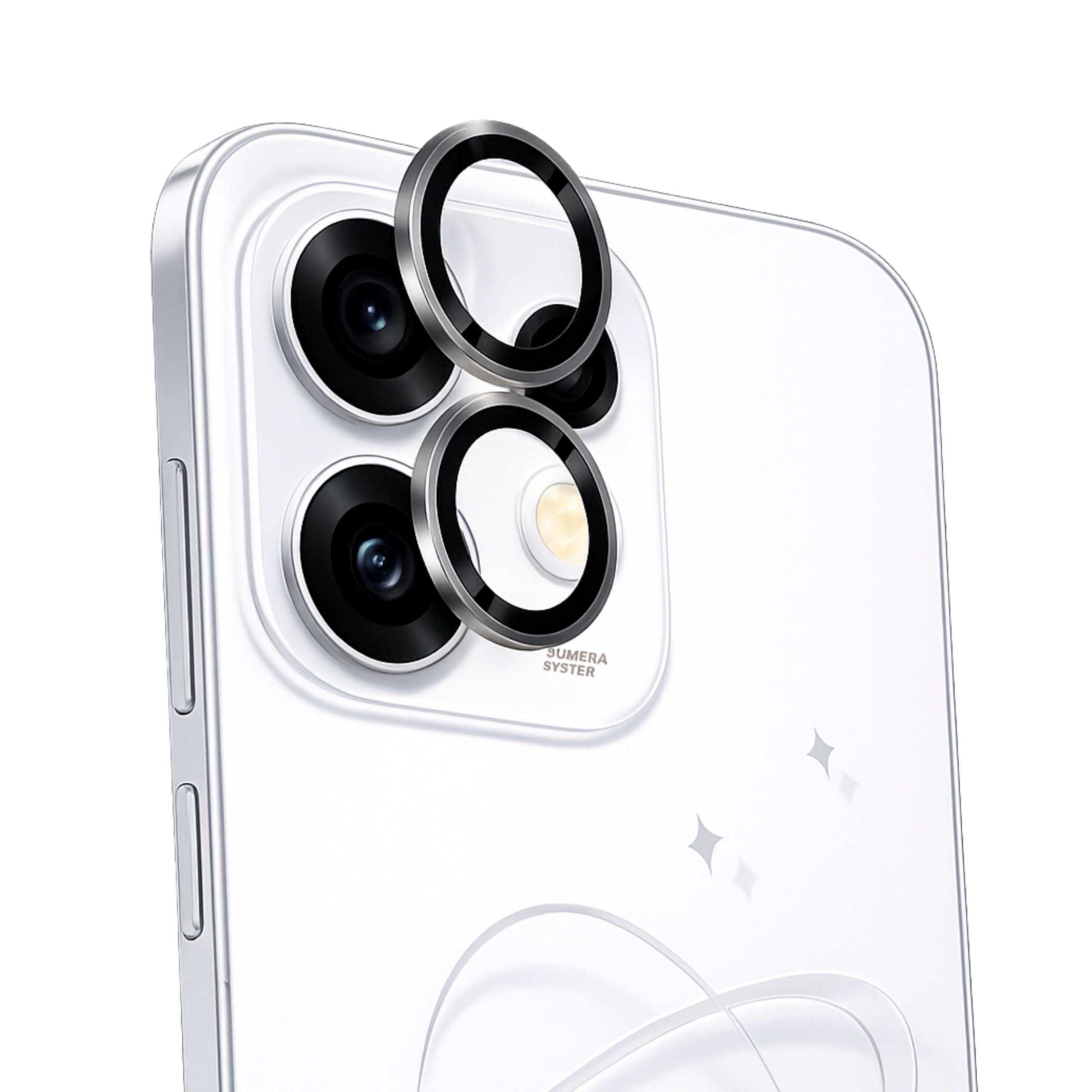 Metal Ring Camera Lens Protector compatible with oppo reno 16C Scratch-Resistant/3D Anti Shock/Anti-Scratch/Camera Tempered Glass (Black color) (PACK OF 1)-image-35