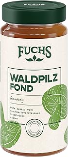 Fuchs Gewürze - Waldpilz Fond, Würzige Grundlage für Pilzsaucen, Ohne Geschmacksverstärker, Farbstoffe oder Palmfett, Gluten- und laktosefrei, 400 ml im wiederverschließbaren Glas