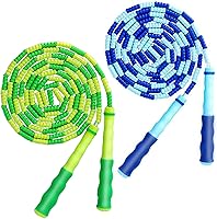 TYSISKNO Adjustable Soft Beaded Jump Ropes for Kids Adults - Tangle-Free 9.2ft Skipping Rope, Safe PVC Beads for Fitness Training