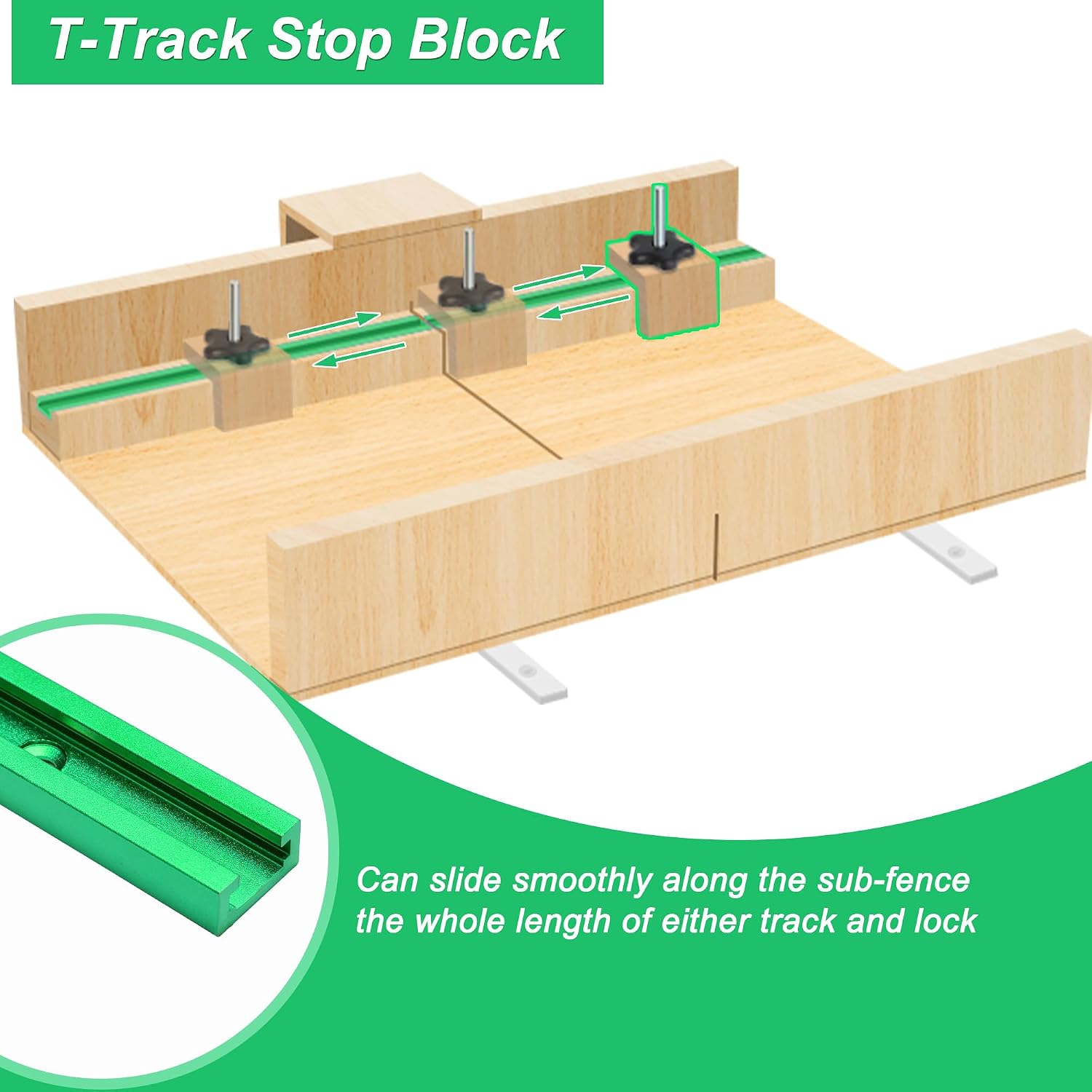 Crosscut Sled Kit for Table Saw, Catcan Table Saw Sled Kit Includes 2 Aluminum 12” T-Track, 2 UHMW 17” Miter Bars, Screws, Knob and Bolt for Tablesaw Woodworking
