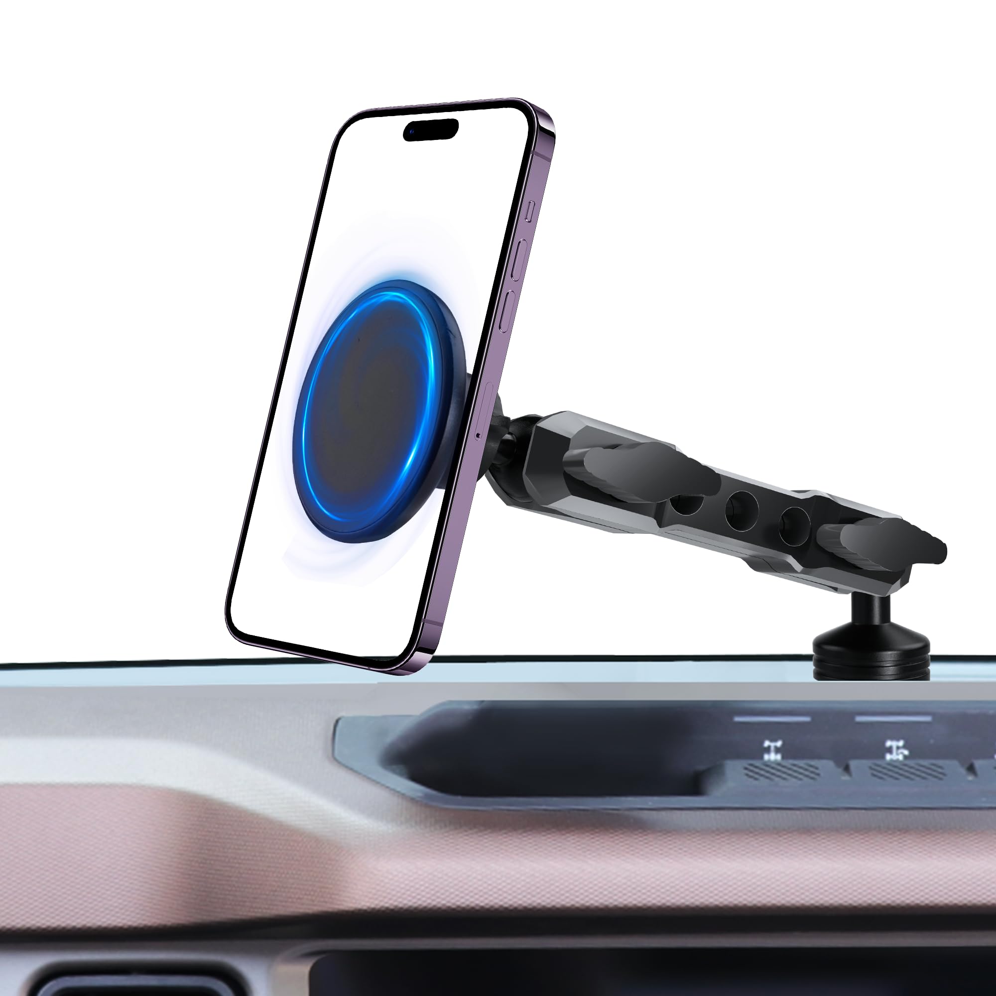 Phone Mount Holder for Ford Bronco 2021 2022 2023 2024 2025 2/4 Door, MagSafe Phone Mount, Magnetic Phone Holder for iPhone 17 16 15 14 13 12 Series, for Ford Bronco Accessories (Not for Bronco Sport)