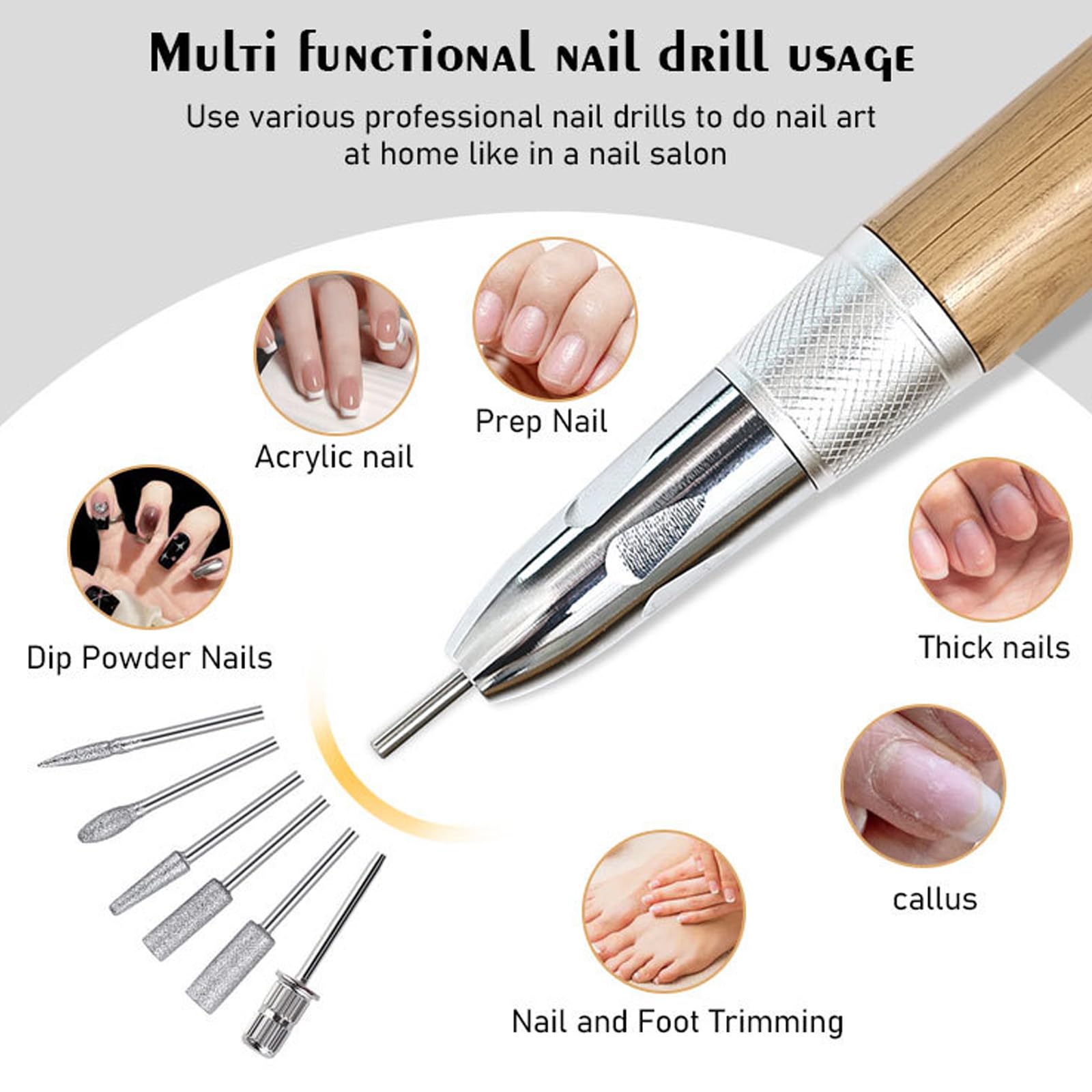 Artistico Legno Cuore Unghie Trapano Macchina Lucidatrice Ad Alta Efficienza Vibrazioni Basse Multi Velocità Controllo per Limatura Multi Speed Nails Lucidatrice