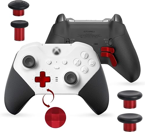 Miniatura 4 de TOMSIN Kit de botones magnéticos de repuesto para Xbox Elite Controller Series 2, incluye 6 joysticks de metal chapados, 4 palas, 2 almohadillas D,