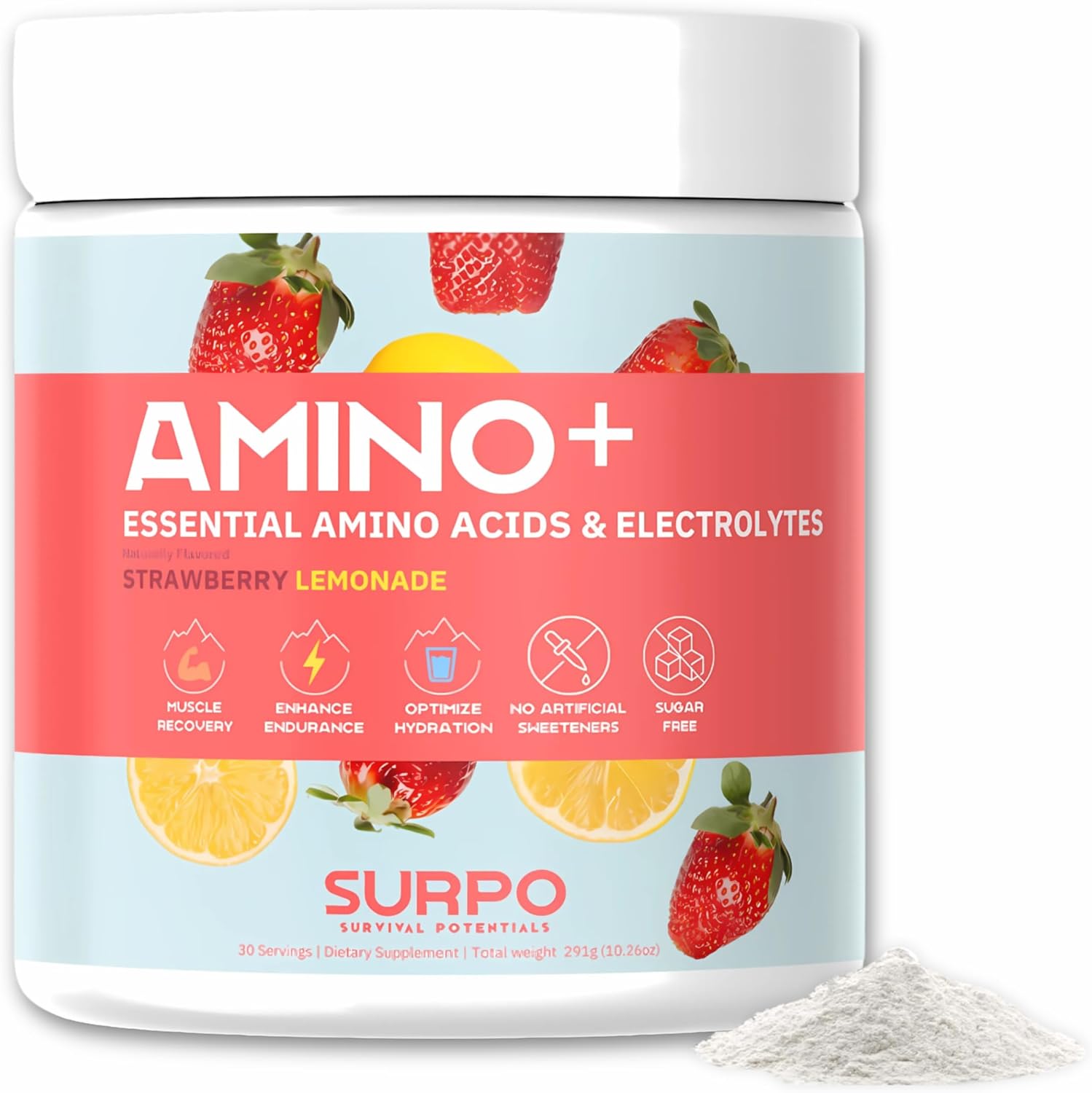 Essential Amino Acids Supplement & Sugar Free Electrolytes Powder – Keto EAA + BCAA Amino Energy Powder – BCAA Electrolyte Hydration Powder Drink for Post Workout Recovery & Muscle Support 30 Servings