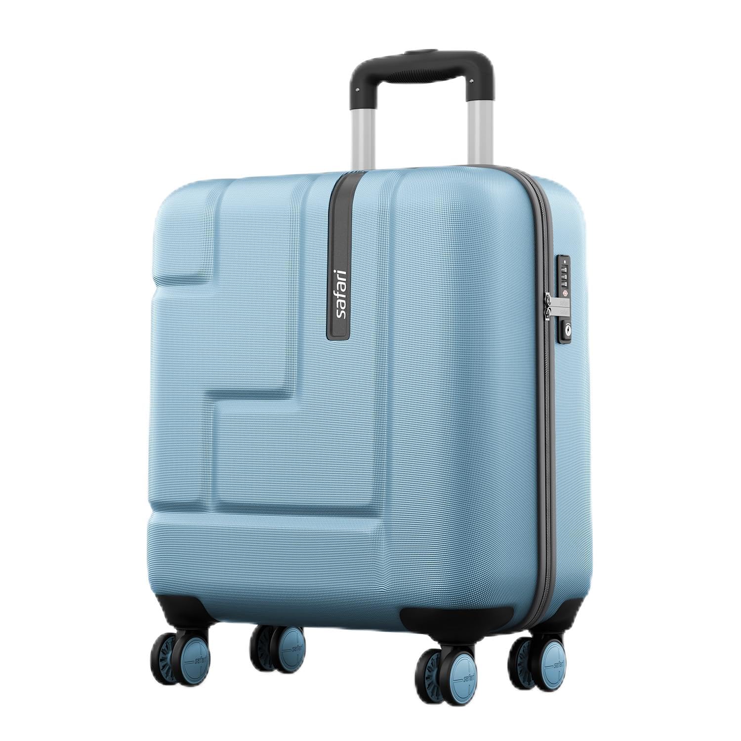 Aviator 50 cm Cabin Overnighter Laptop Trolley Bag, Hard Case Polycarbonate, TSA Lock, 8 Wheels 360 Degree Wheeling Carry on Luggage, Suitcase for Travel, Trolley Bags for Travel, Pearl Blue