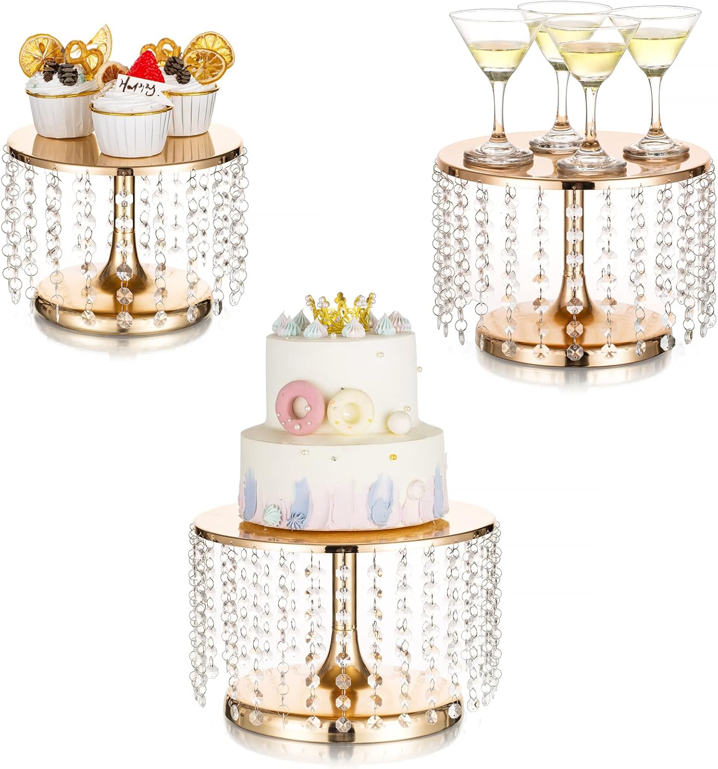 Tall Wedding Cake Stand Set 3Pcs Small Metal Cake Stand