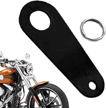Motorcycle Bell Hanger Mount,Motorcycle Bell Hanger and 1 Piece Split Ring,Biker Accessories Davidson Key Fob Bring Good Luck,Fits for Any Bells, Easy to Operate Bike Bells Accessories