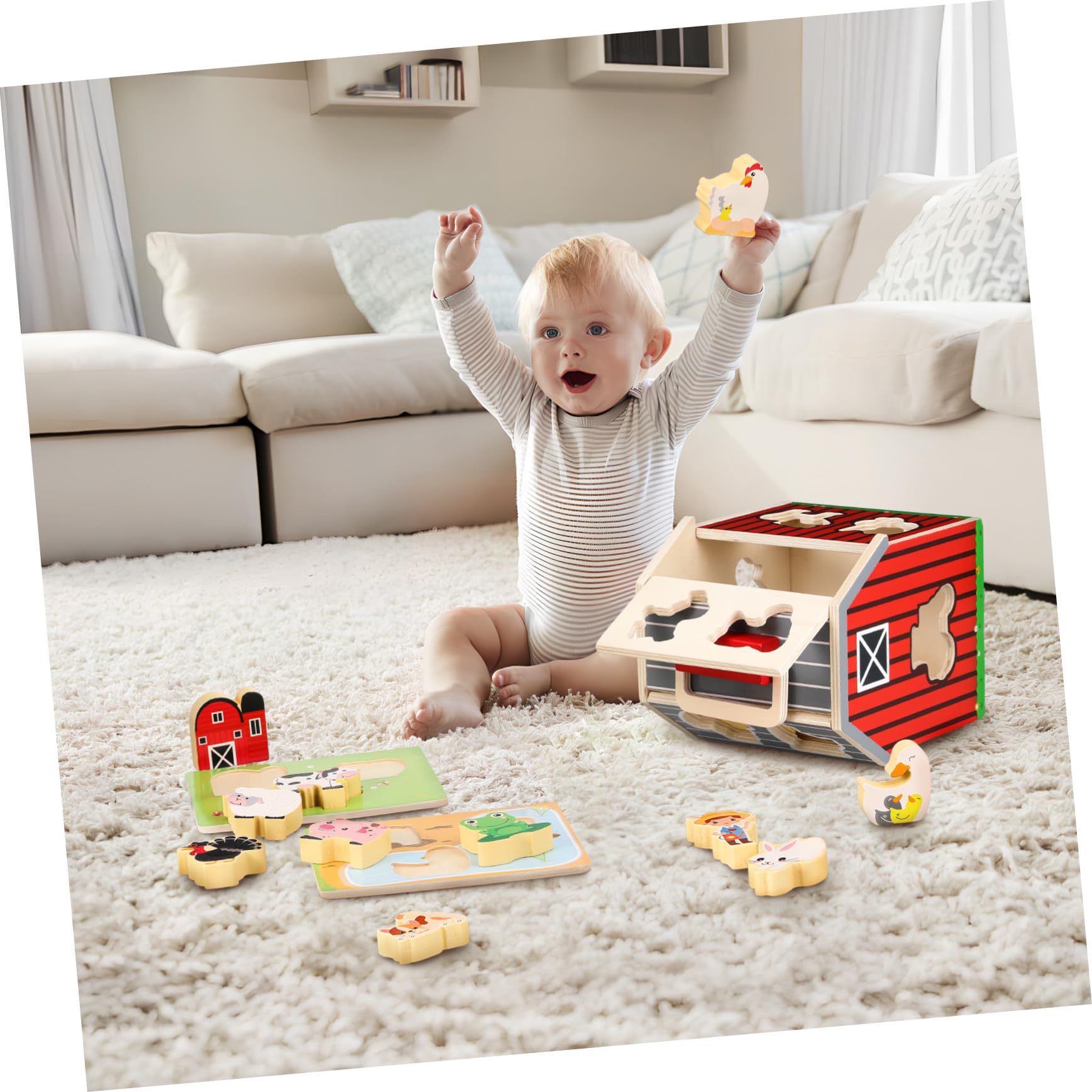 Didiseaon Juguetes de Granja de Madera Años Animales de Granja para Aprendizaje Preescolar Juguetes Montessori para Bebés y Pequeños Actividades Educativas para Regalos de Cumpleaños