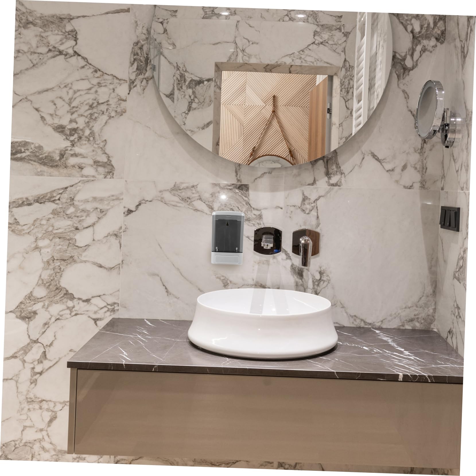 GALPADA 2pezzi Dispenser Di Sapone Parete Da Pompa Manuale Di Bottiglie Trasparenti Per Bagno Cucina Ufficio Facile Da Riempire e Adatta Per Aree Ad Traffico