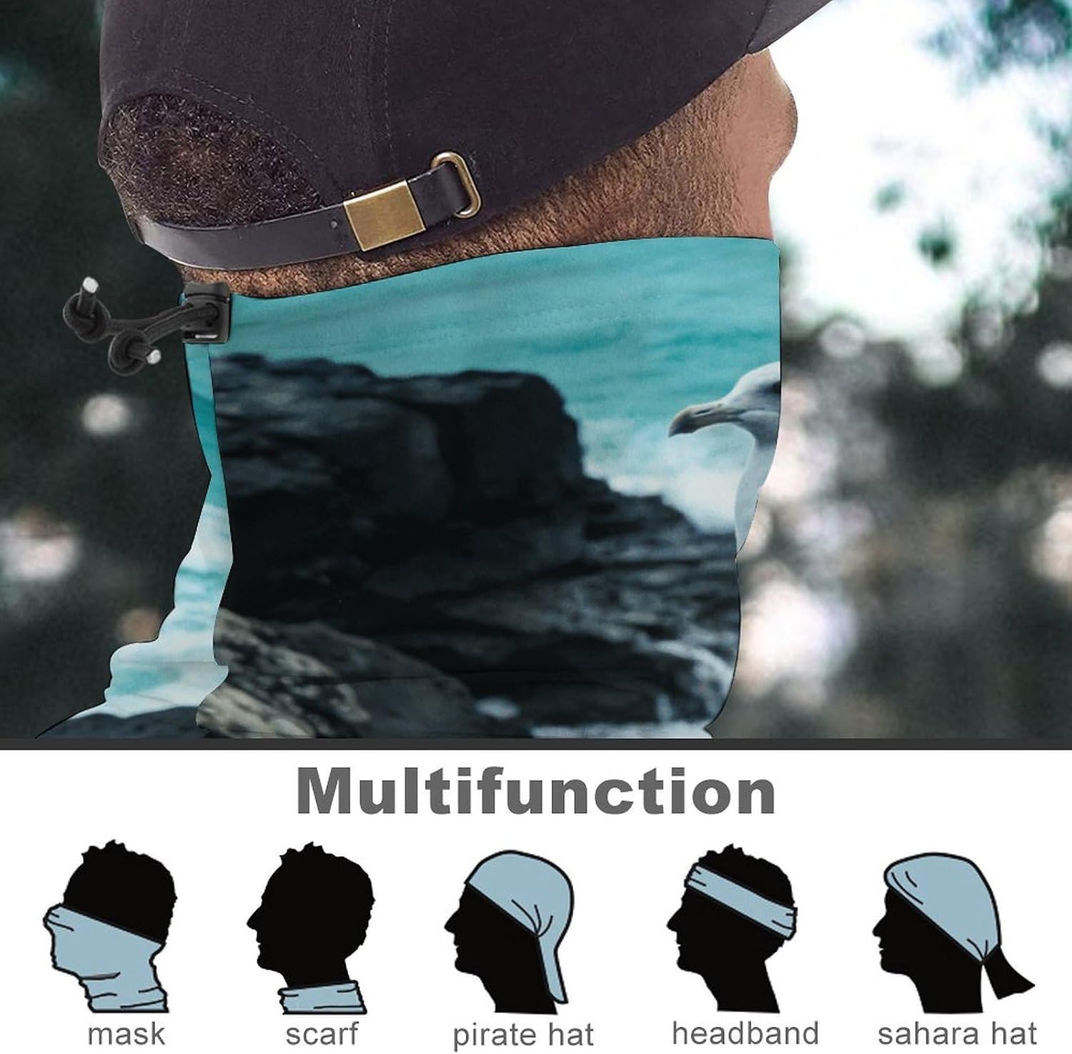 Island Seabird Neck Gaiter Face Mask for Men And Women Breathable Dustproof Face Cover Scarf for Outdoor Sports Sun Protection Bandana for Fishing Hiking